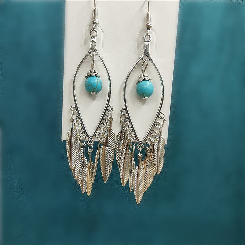 Ethnic Style Minority Scenic Spot Turquoise Earrings