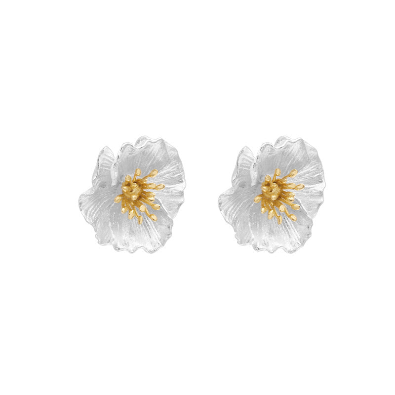 Summer Flower Sterling Sier Jade Beauty Earrings