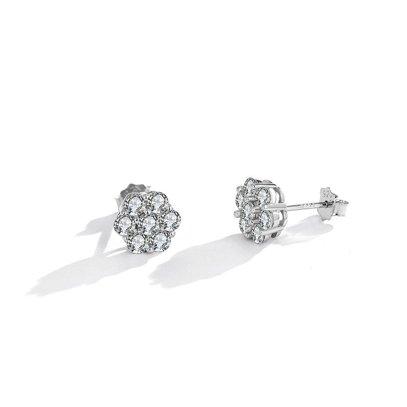 Women's & Men's Cluster Moissanite Simple Elegant High Sense Hip Earrings