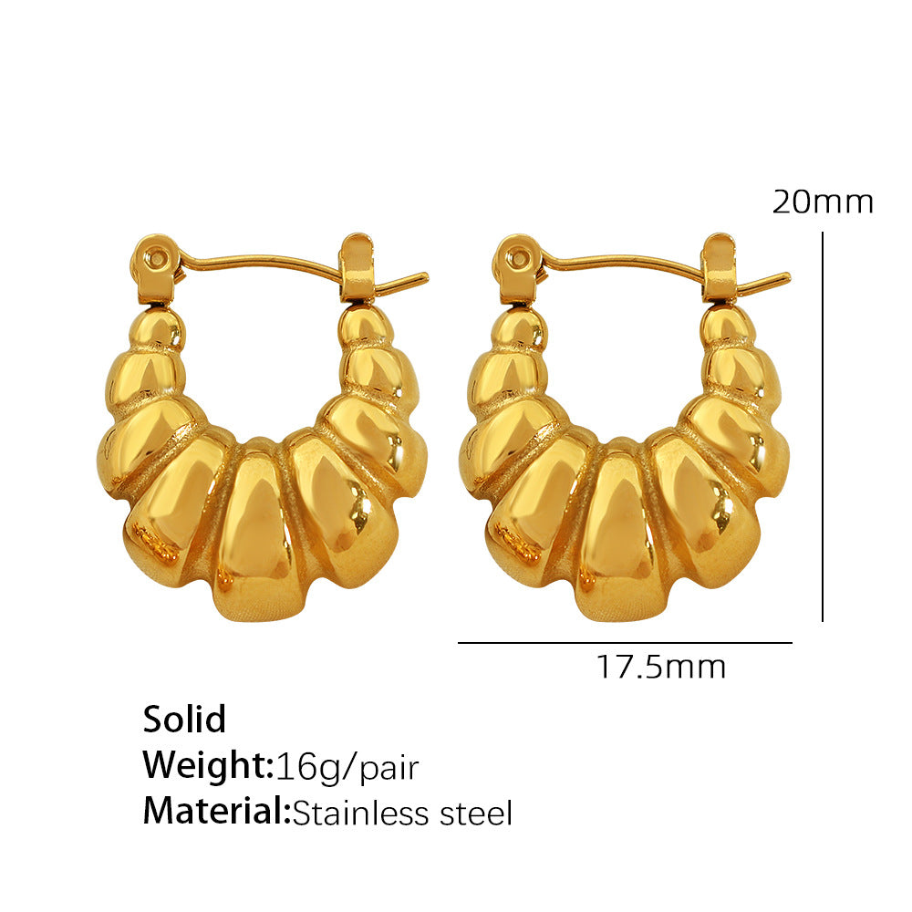 Women's Retro Exaggerated Titanium Steel Stainless Plated Earrings