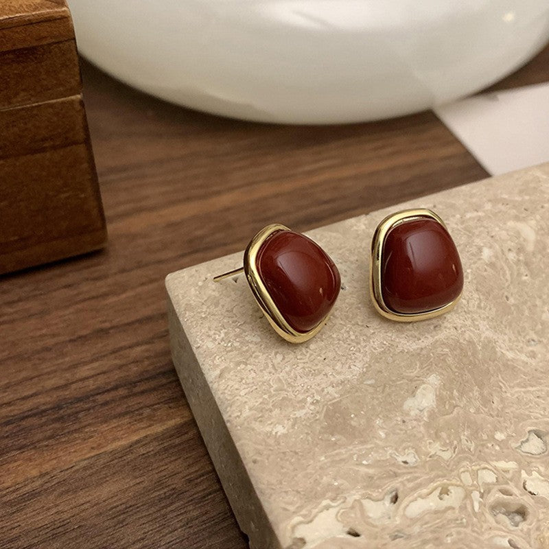 Women's Retro Style Red For Elegant Graceful Earrings