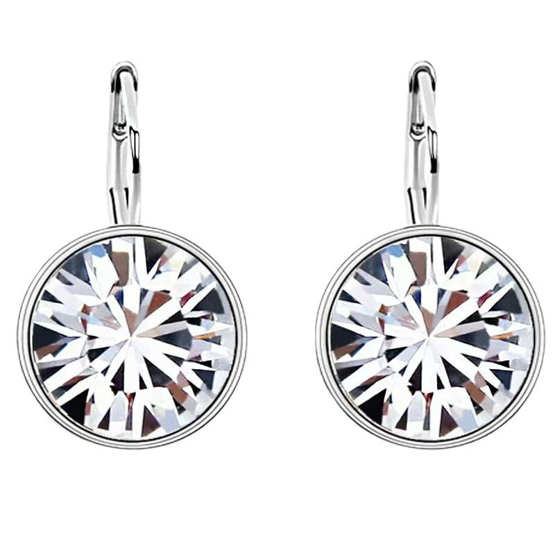 Women's Copper Round Rhinestone Simple Jewelry Earrings