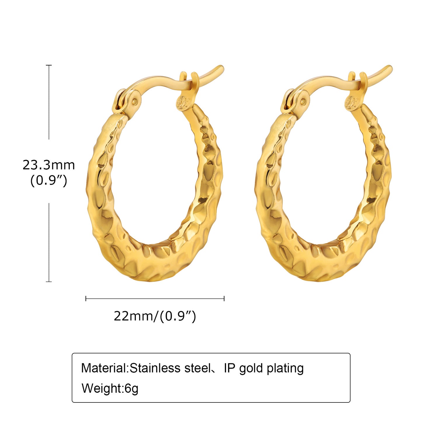 Steel Ear U-shaped Hollow Embossed Irregular Earrings