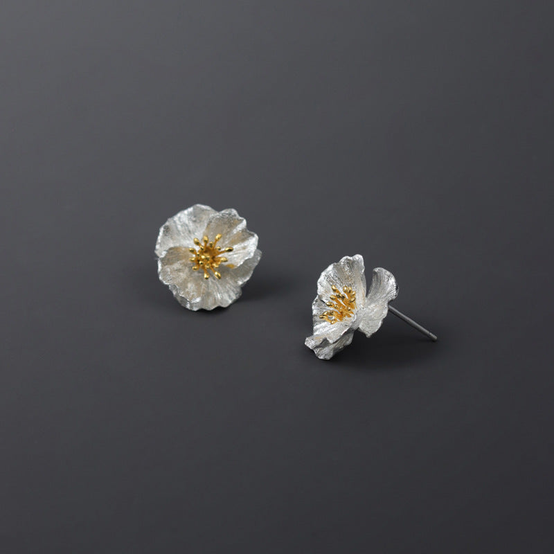 Summer Flower Sterling Sier Jade Beauty Earrings