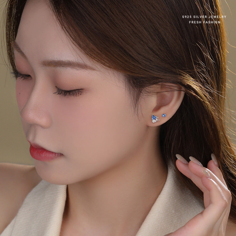 Female Sterling Sier Simple Korean Style Earrings