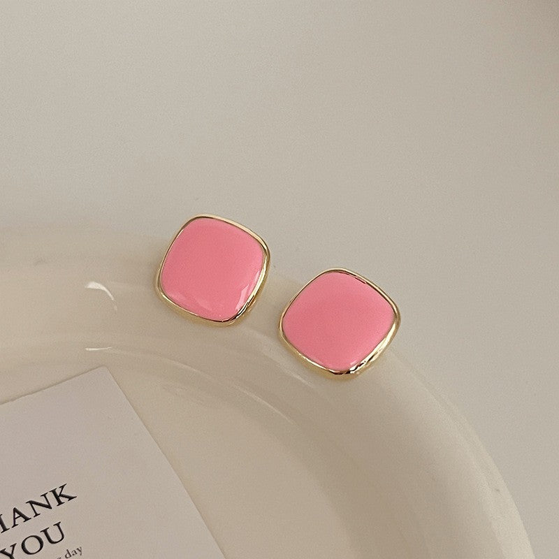 Pink Zircon Ear Female Niche High-grade Earrings