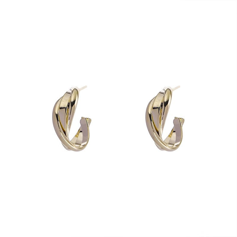 Women's Retro Golden Style Hoop Light Luxury Earrings