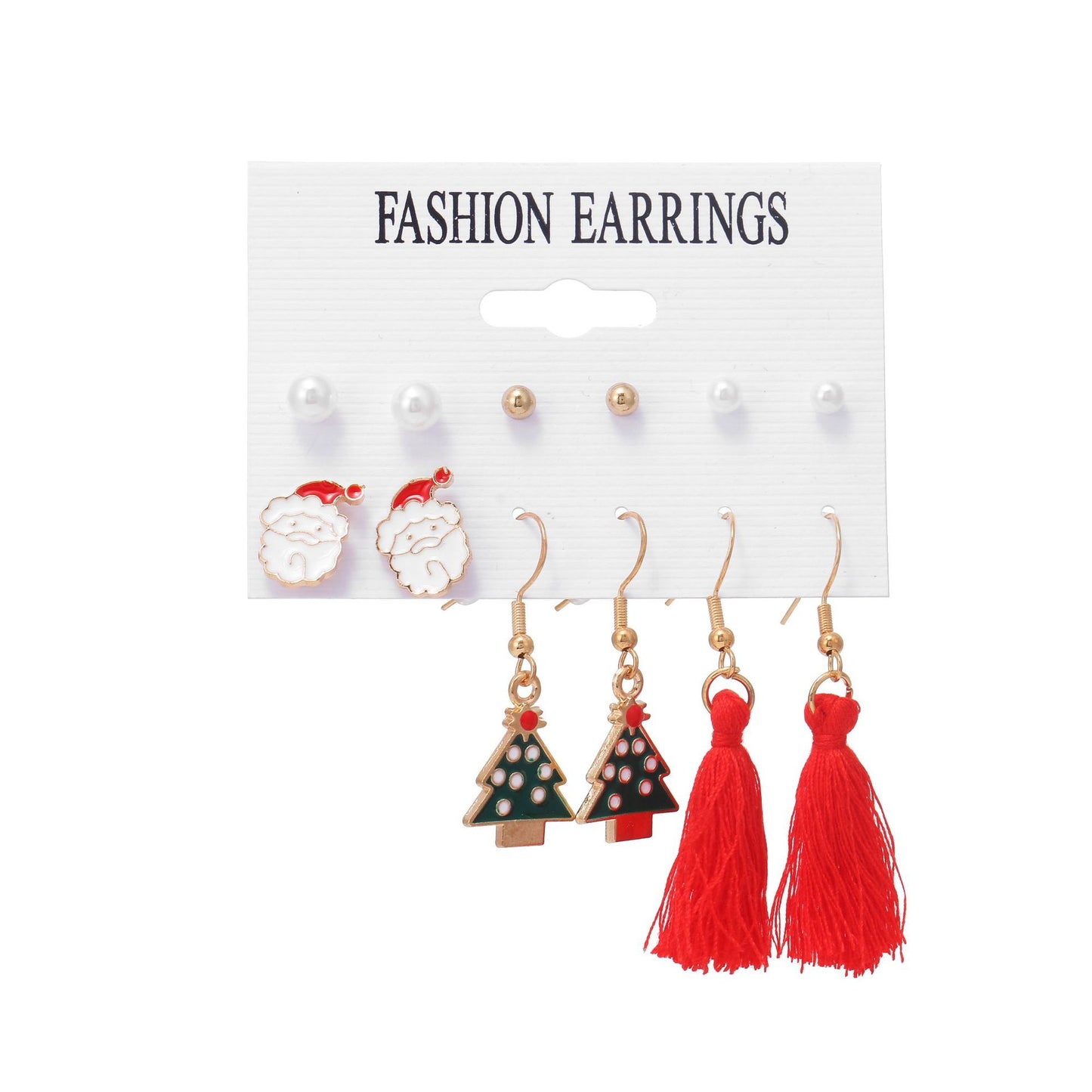 Christmas Combination Cute Exquisite Santa Claus Earrings