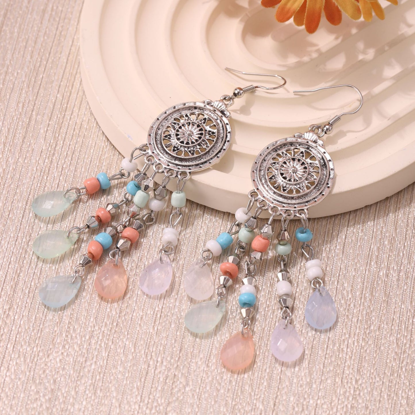 Bohemian Water Drop Ethnic Style Tassel Earrings