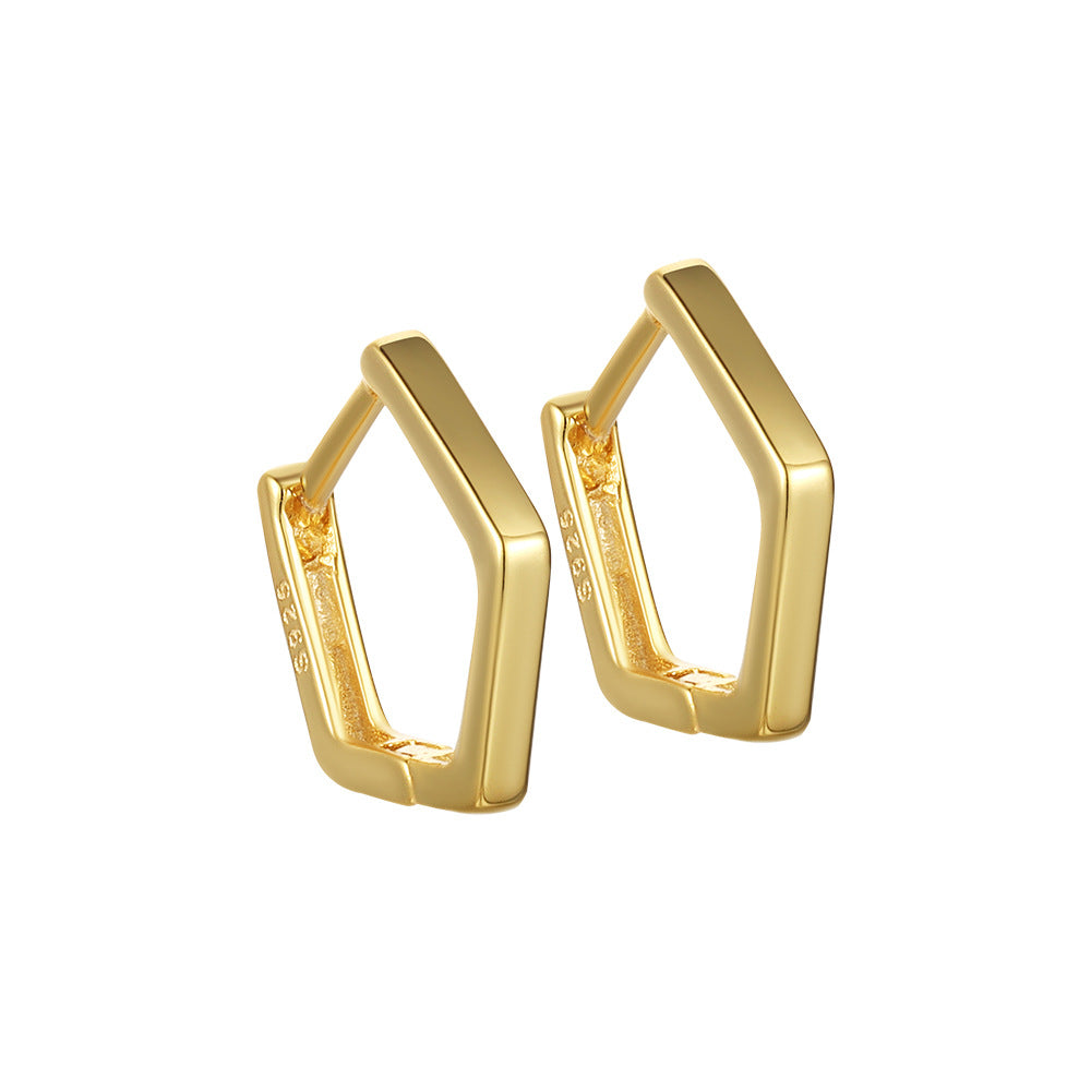 Women's & Men's Clip Graceful Personality Gold Plated Light Luxury Geometric Earrings