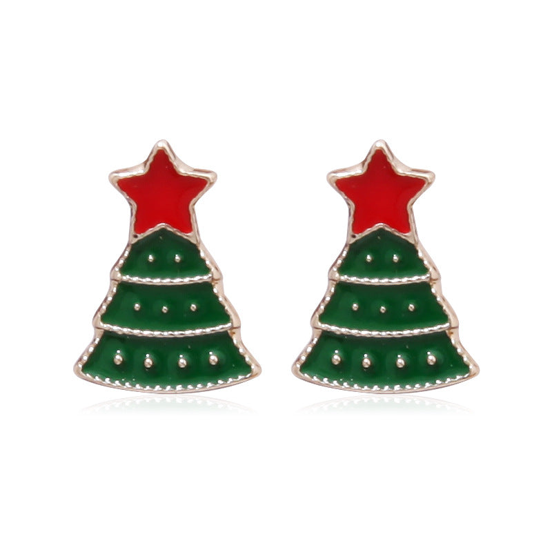 Christmas Series Fashion Delicate Diamond Tree Earrings