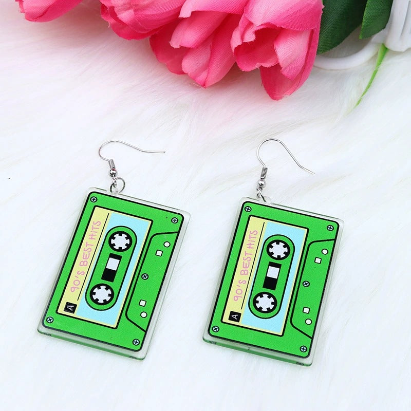 Women's Tape Simple Stylish Personality Acrylic Duplex Earrings