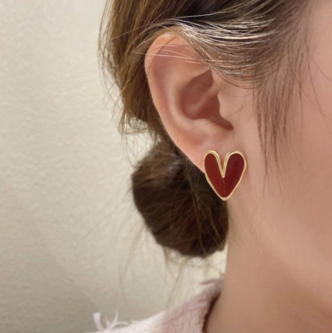 Heart Temperamental Fashion Fresh Light Luxury Earrings