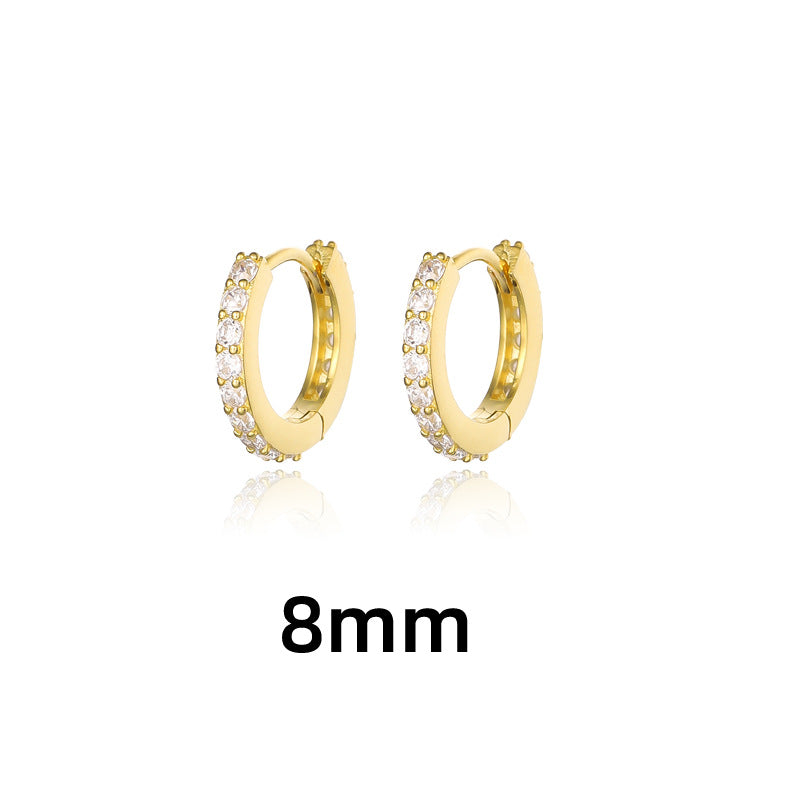 Circle Gold Plating Fashion Commuter Zircon Earrings