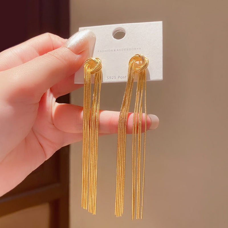 Fashion Commuter Metallic Tassel Chain Female Earrings