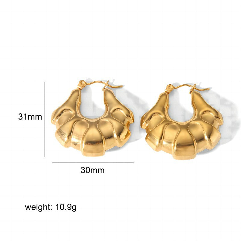 Women's Simple Stylish Gold Stainless Steel Geometric Earrings