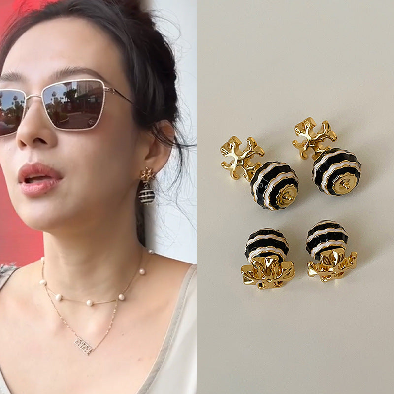 Zhang Black White Hot Air Balloon Female Entry Lux Earrings