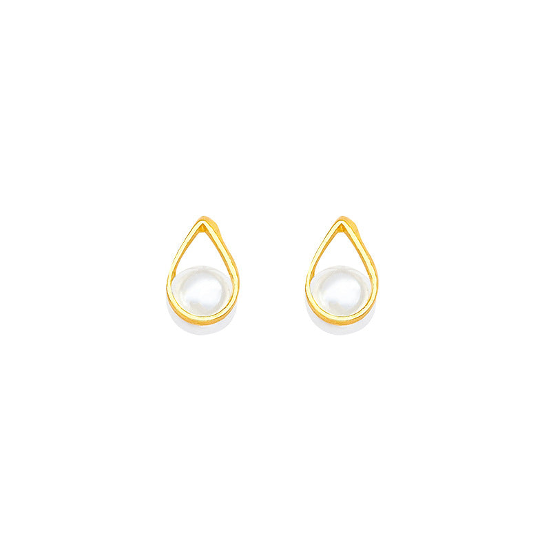 Drop-shaped Niche Retro Simple High-grade Pearl Rings