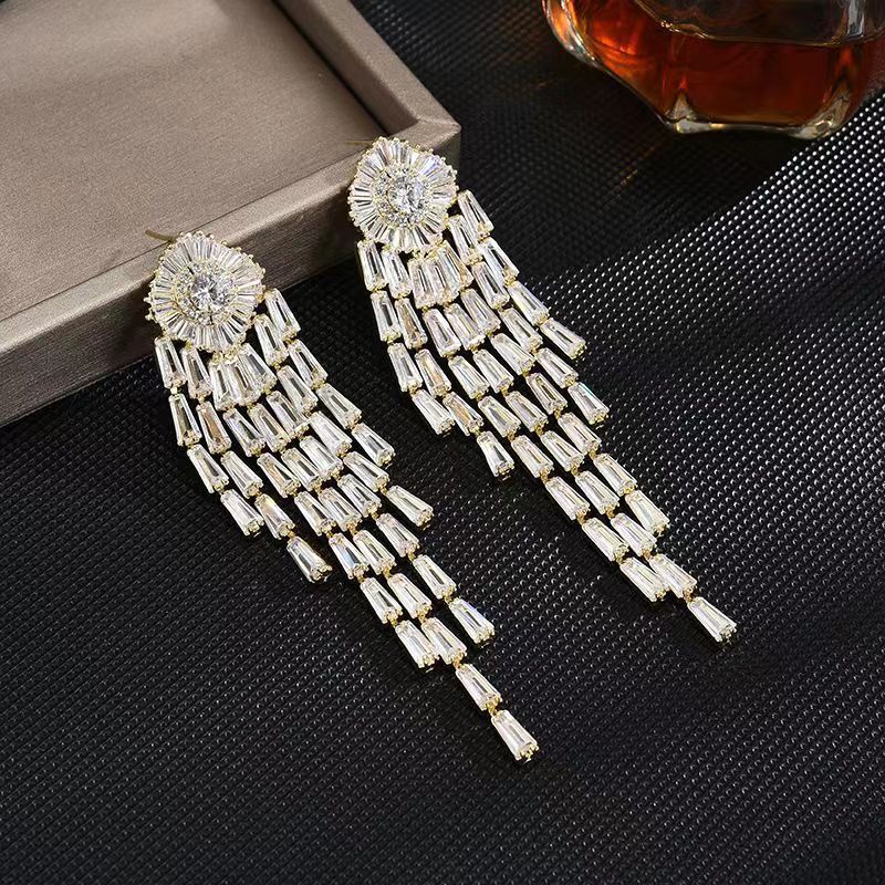 Women's Style Bow Tassel Long High-grade Temperament Earrings