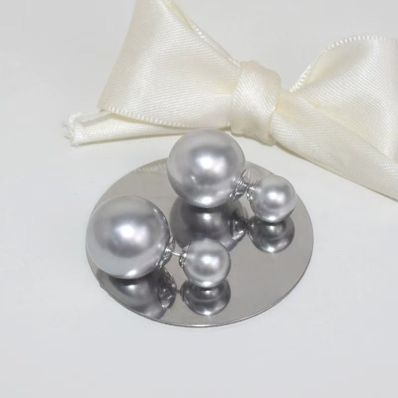 Pearl Earplug Double-sided Shell Ear Beads Earrings