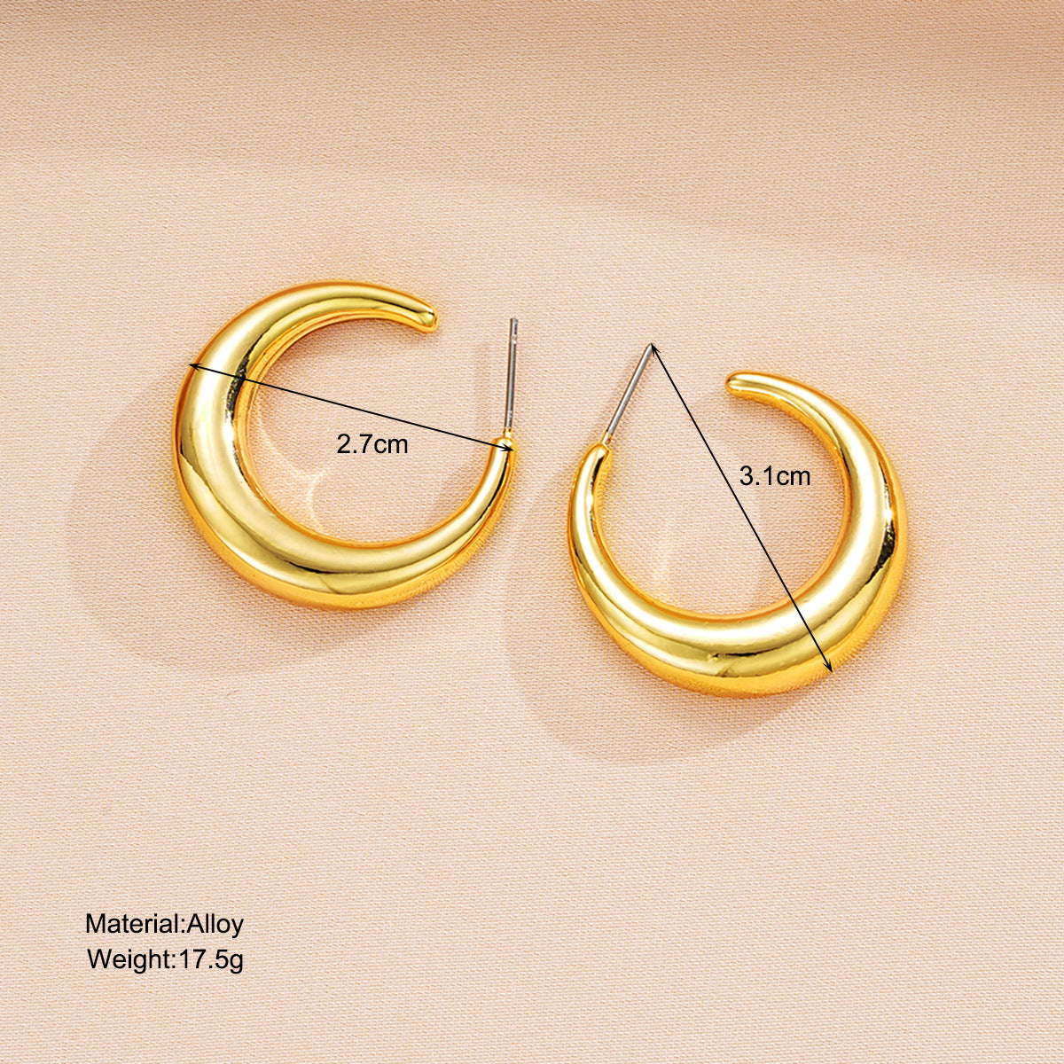 Exaggerated Hollow Ear Geometric Shaped Clip Earrings