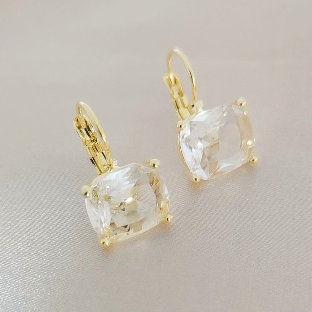 Women's Korean Style Zircon Chinese Niche High Earrings