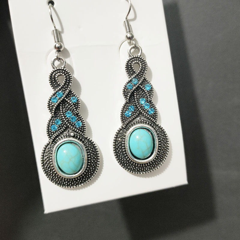 Ethnic Style Minority Scenic Spot Turquoise Earrings