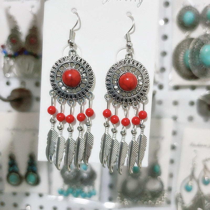 Ethnic Style Minority Scenic Spot Turquoise Earrings