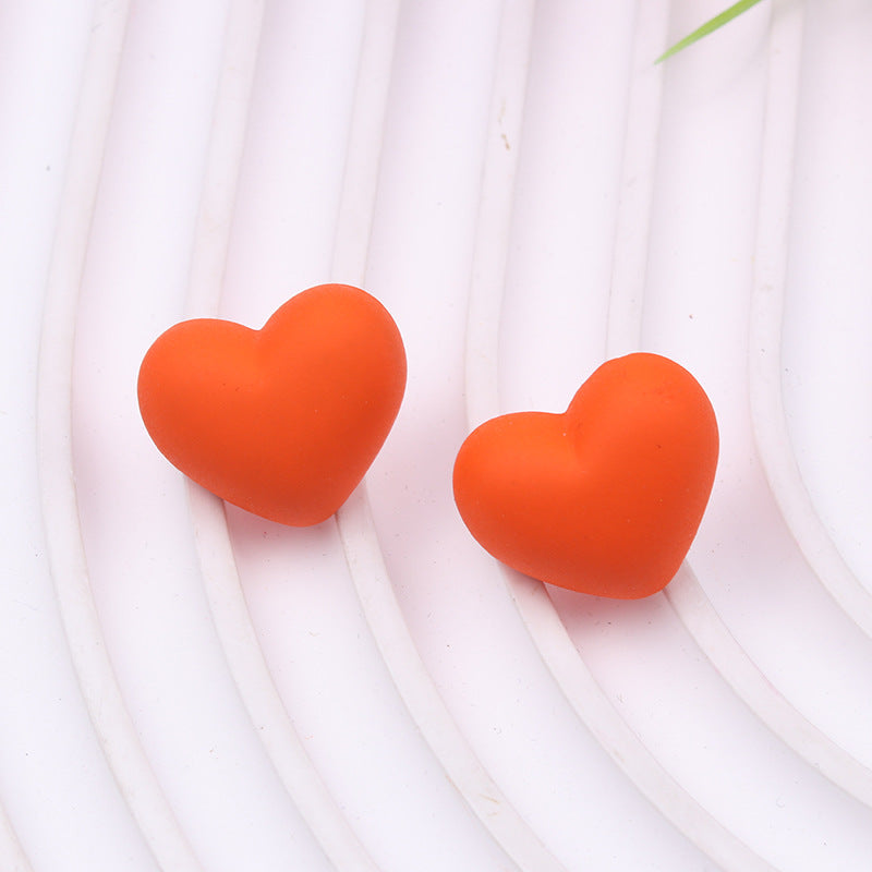 Women's Summer Simple Colorful Peach Heart Acrylic Rings