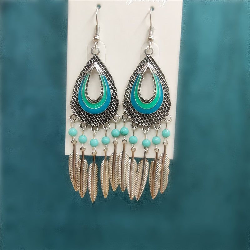 Ethnic Style Minority Scenic Spot Turquoise Earrings