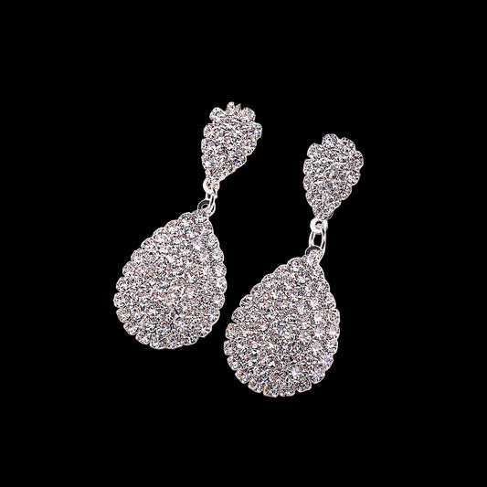 Women's Diamond Claw Chain Water Drop Ear Earrings