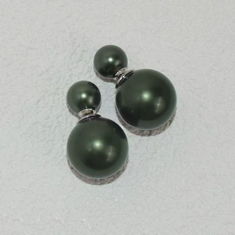 Pearl Earplug Double-sided Shell Ear Beads Earrings