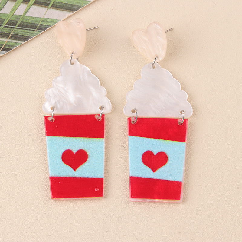 Women's Snowman Acrylic Ear Cartoon Tree Hat Earrings