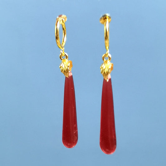 Fu Lillian Anime Ornament Red Resin Earrings