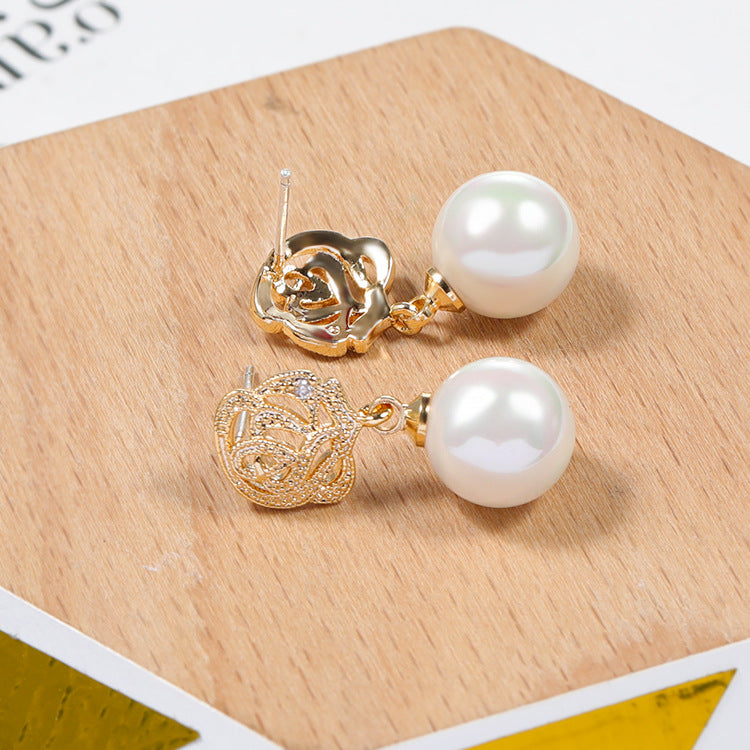 Korean Style Pearl Temperament Long Simple Earrings