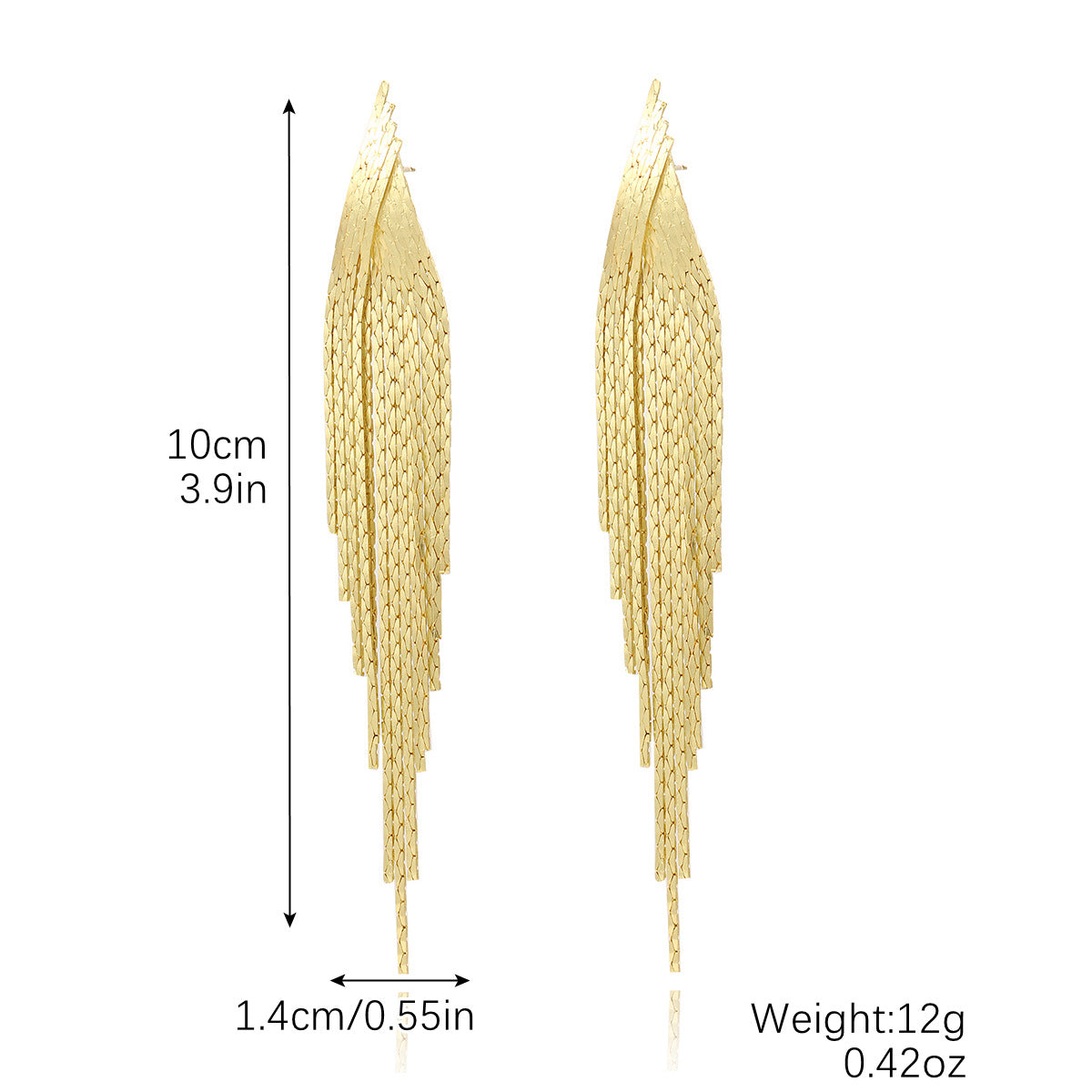 Tassel Long High Profile Zircon Rhinestone Earrings