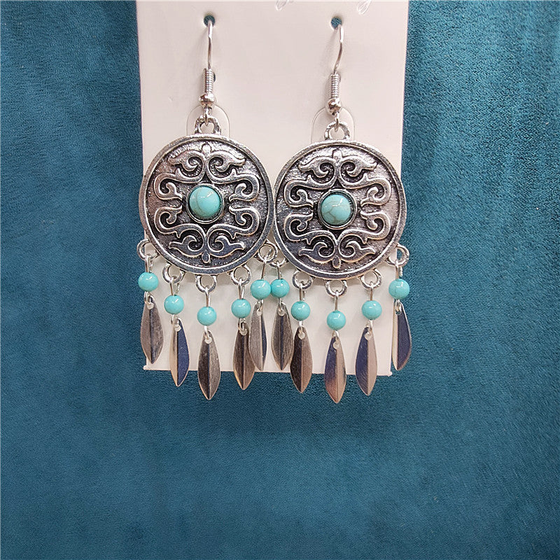 Ethnic Style Minority Scenic Spot Turquoise Earrings