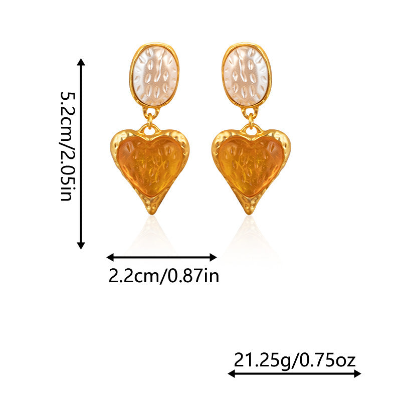 Oval Love Heart Chinese Style Fashionable Sweet Cool Earrings