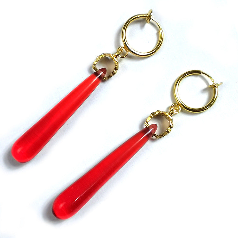 Fu Lillian Anime Ornament Red Resin Earrings