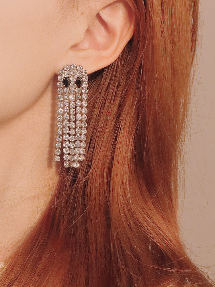 Tassel High-grade Temperament Long Fashion Rhinestone Earrings