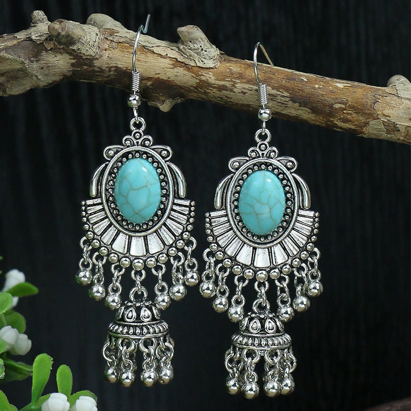 Women's Retro Long Fashion Creative Bell Acrylic Earrings