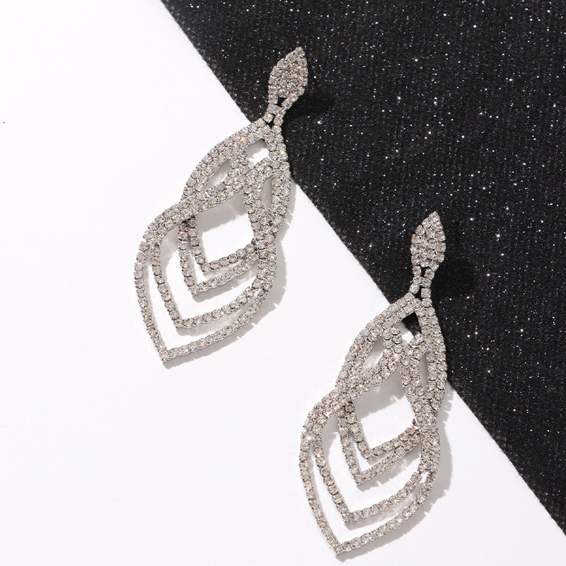 Tassel High-grade Temperament Long Fashion Rhinestone Earrings