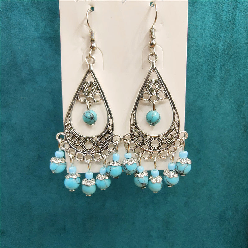 Ethnic Style Minority Scenic Spot Turquoise Earrings