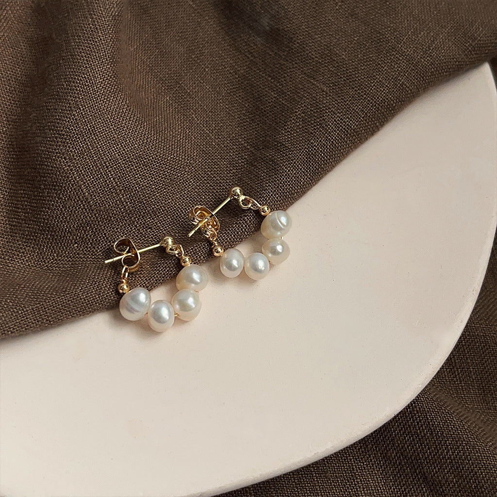 Women's Pearl For French Style Retro Elegant Niche High-grade Light Earrings