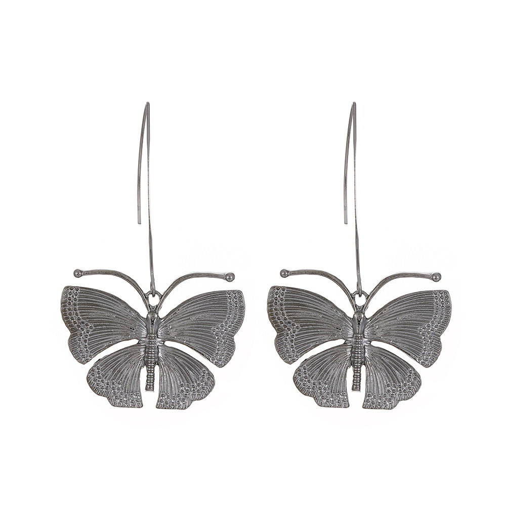 Retro Long Butterfly Female Fashion Personality Metal Distressed Rings