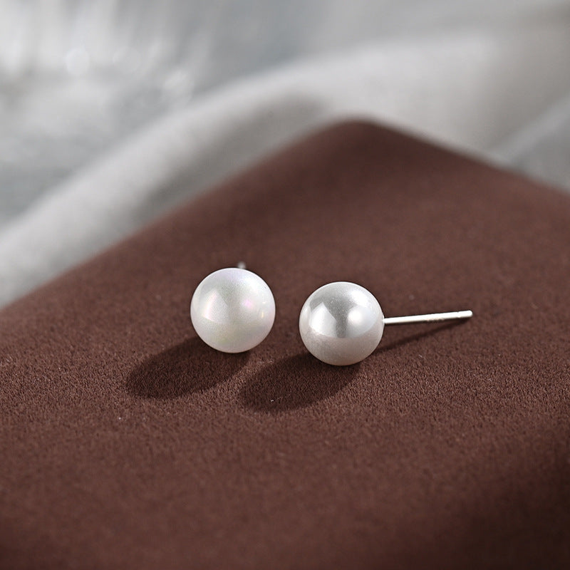 Women's Trendy Sterling Sier Pearl For Temperamental Minority Earrings