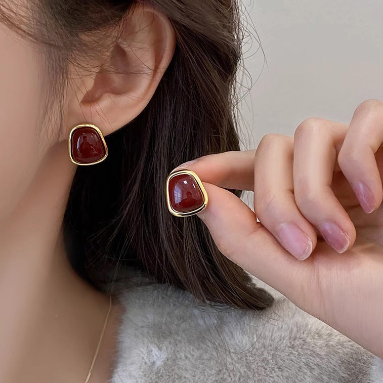 Women's Retro Style Red For Elegant Graceful Earrings