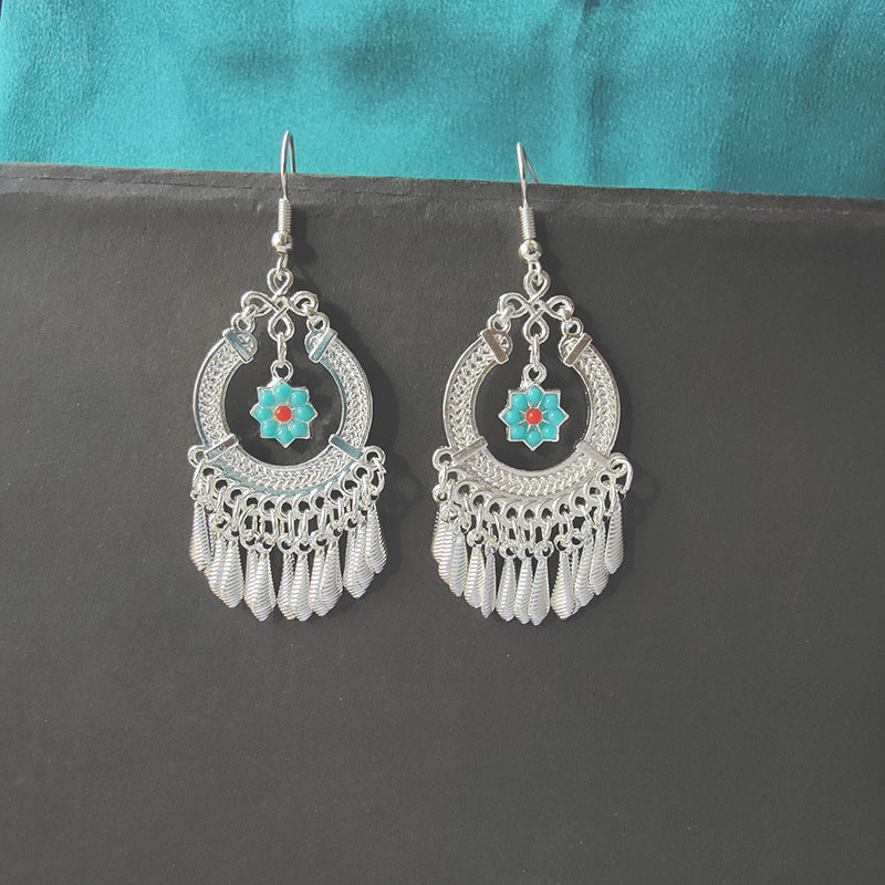 Ethnic Style Minority Scenic Spot Turquoise Earrings