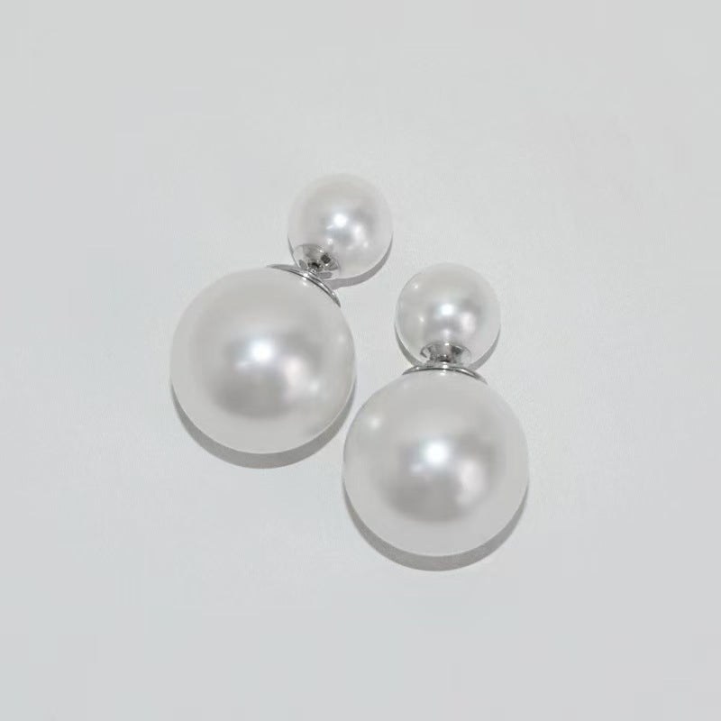 Pearl Earplug Double-sided Shell Ear Beads Earrings