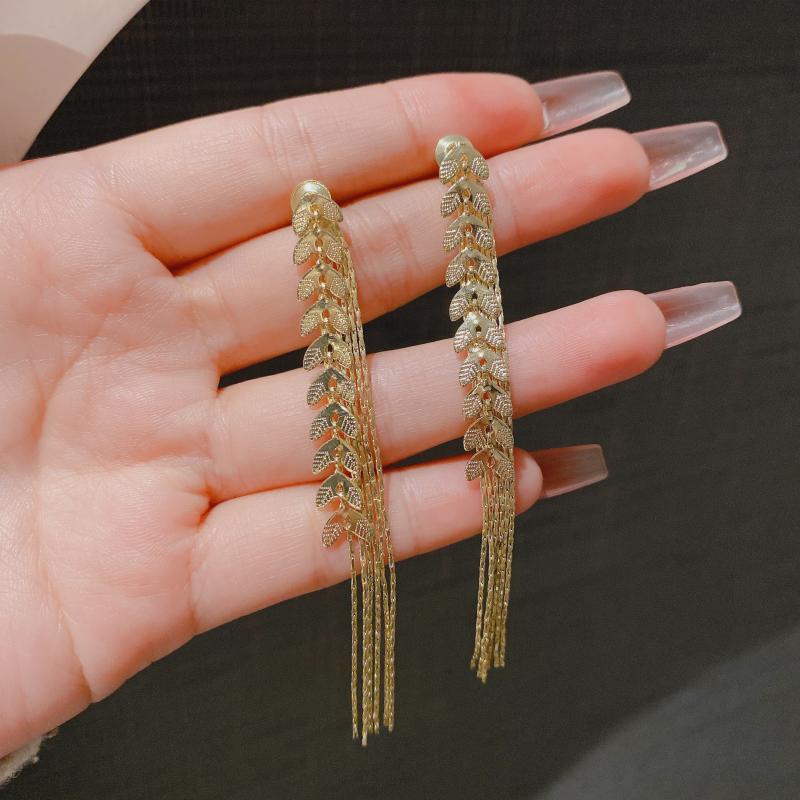 High-grade Chain Wheat Tassel Fashion Ear Elegant Niche Earrings